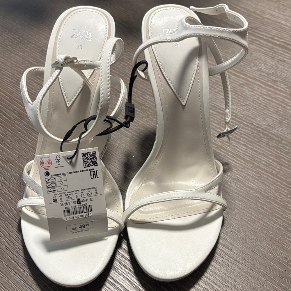 Elegant White Strappy Heels
